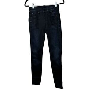 G-Star Raw Dark Wash Waxy Slander Denim Size 27x32 Classic Moto Textured